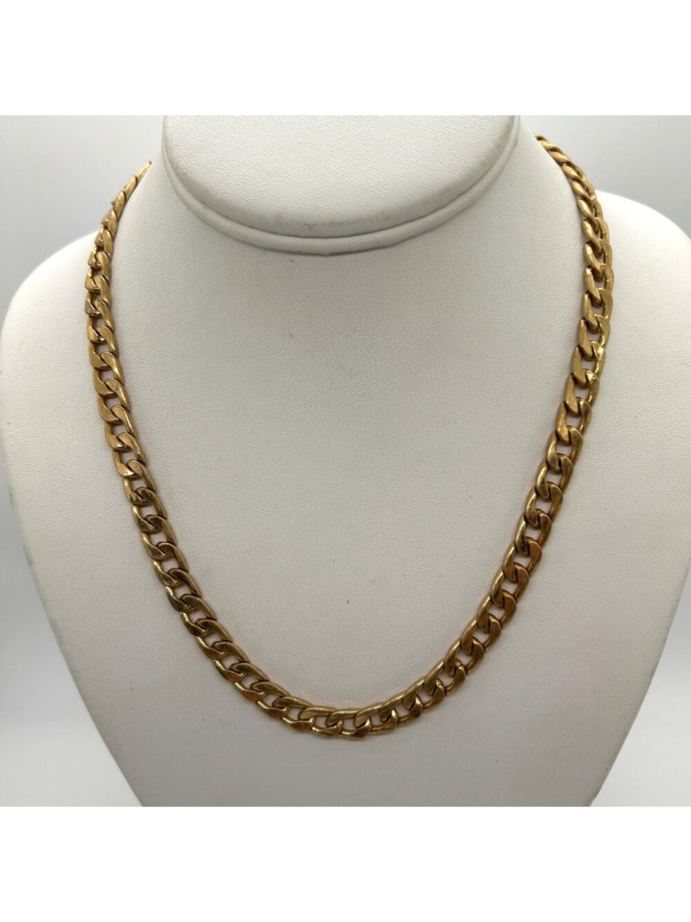 Women's Gold Tone Cuban Link Chain Necklace Choker Layering Jewelry 21 Inches